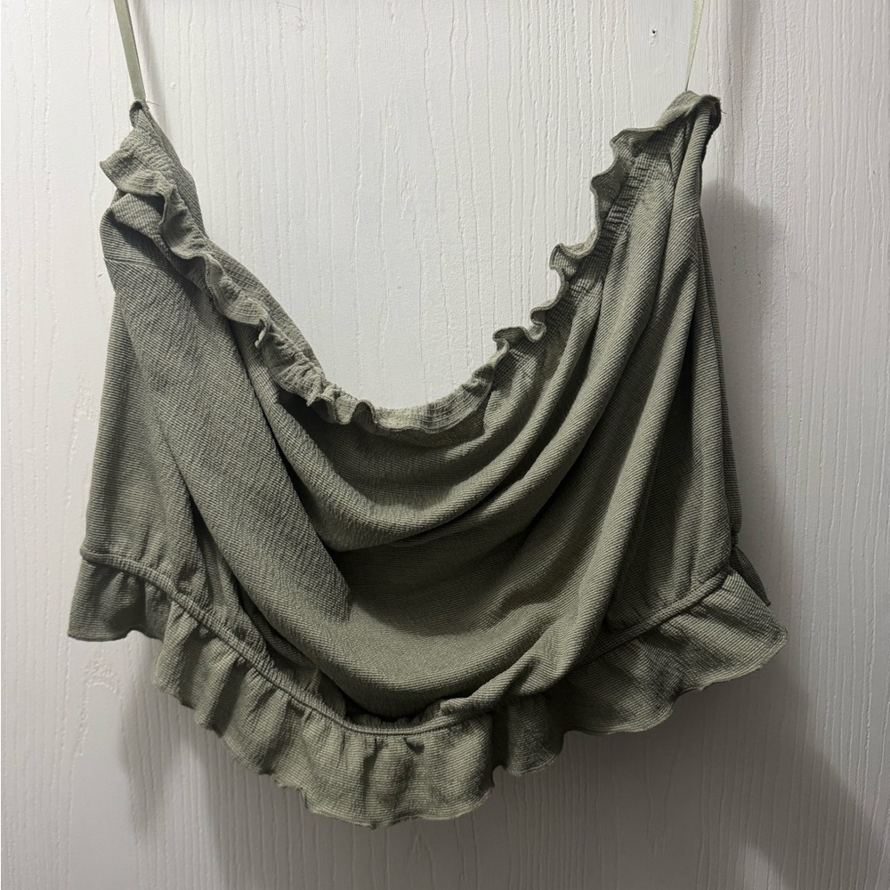 Torrod Ruffled Tube Top Olive Green